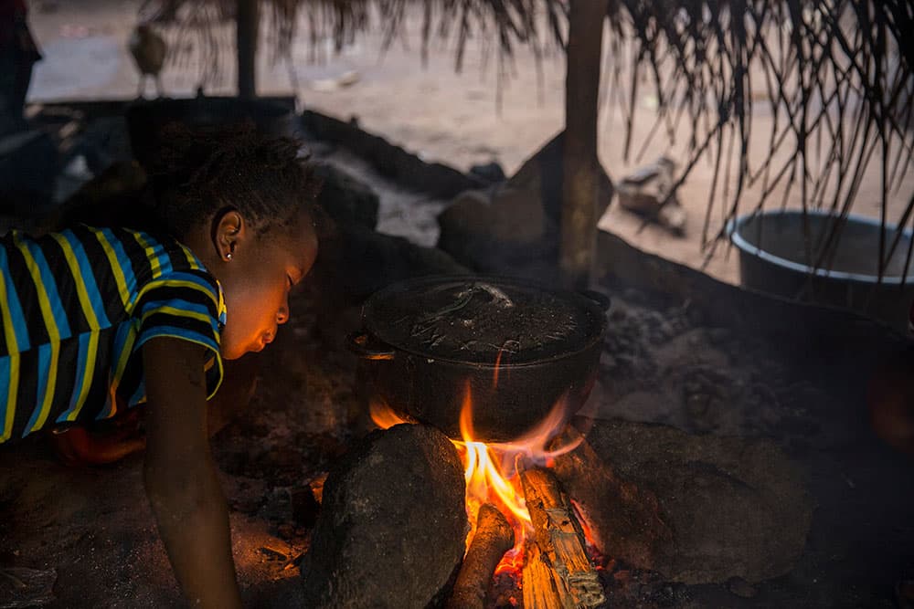 Women and children gathering fuel